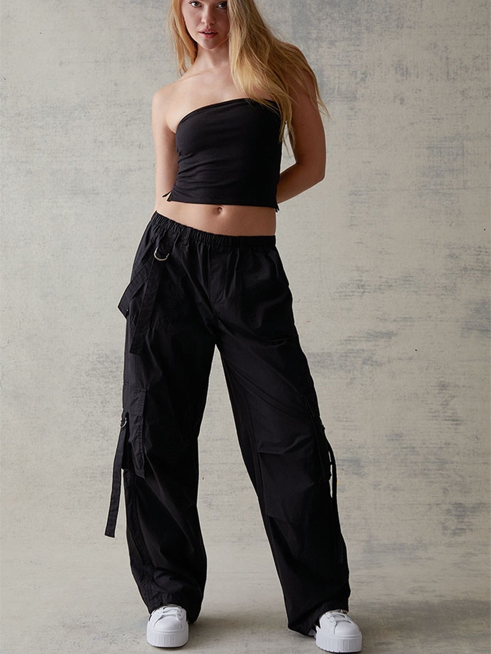 Pacsun NWT Women’s Strappy Cargo Pants Black Skater Esthetic Size M